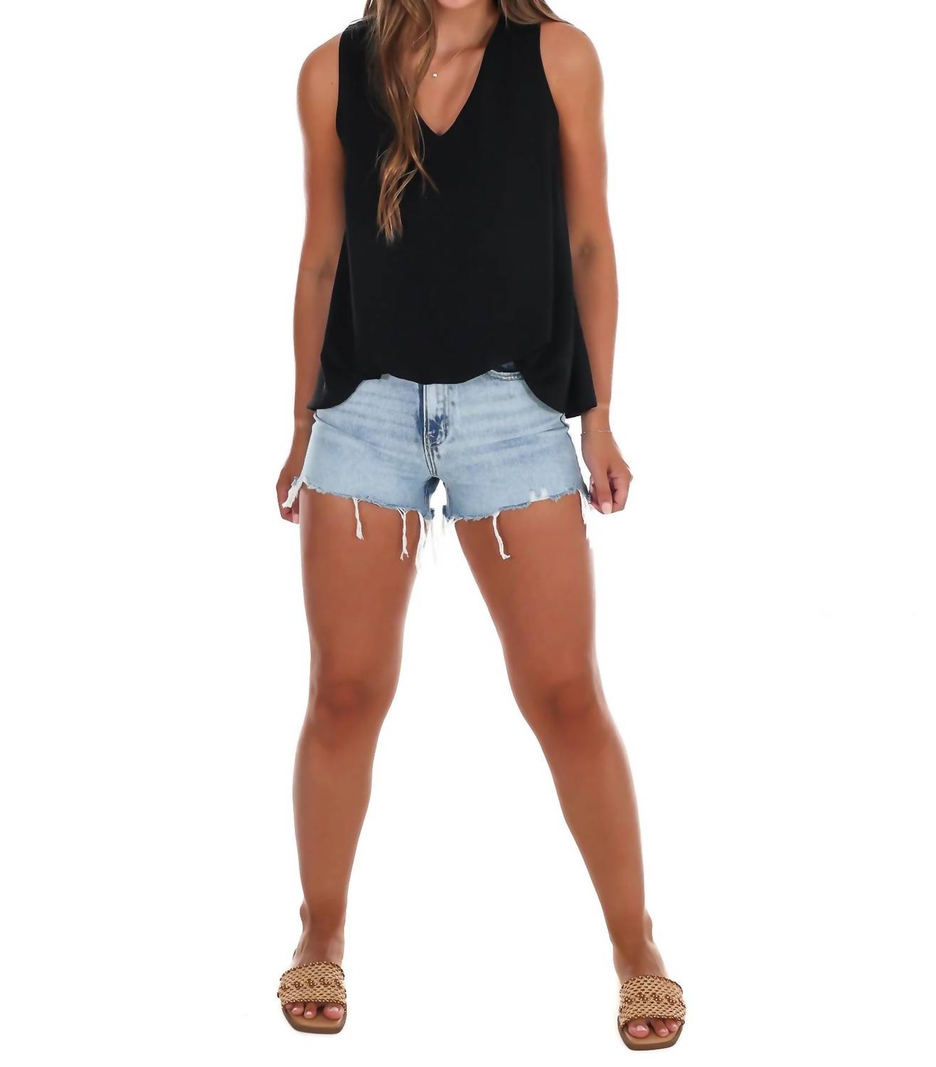 Ee:Some - Women's Relaxed Fit V Neck Tank Top