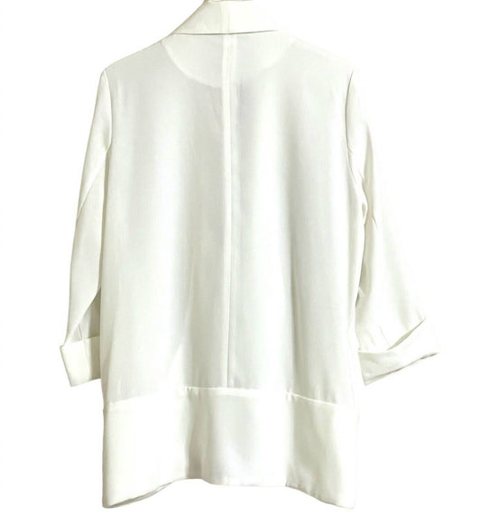 Gilli - Women's Front Rolled Collar Open 3/4 Sleeve Shawl Blazer