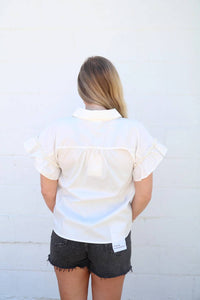 Entro - Pearl Ruffle Sleeve Blouse