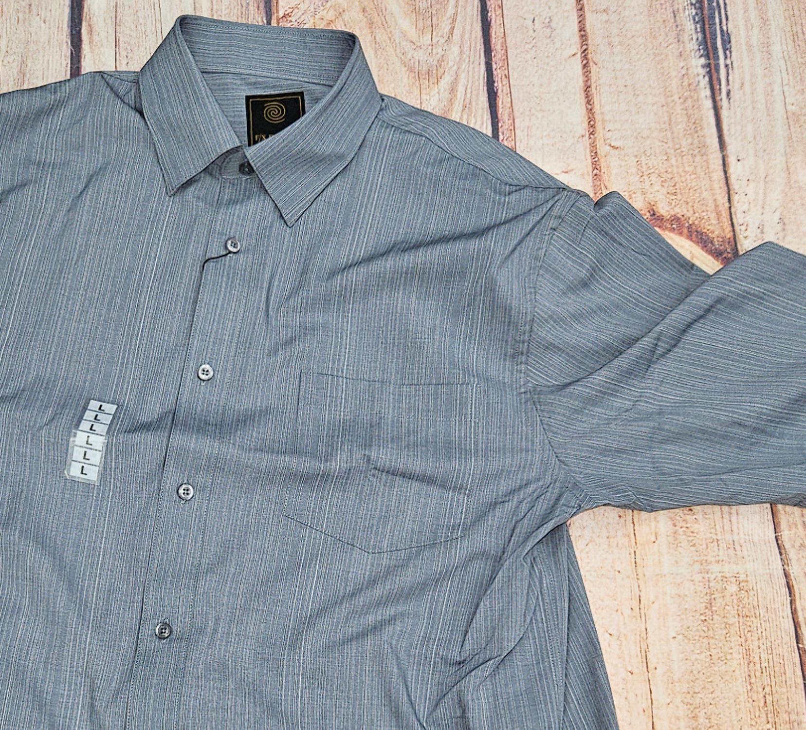 F/X Fusion Men's Short Sleeve Multi Line Soft Top in grey - men's long sleeve top - detail view