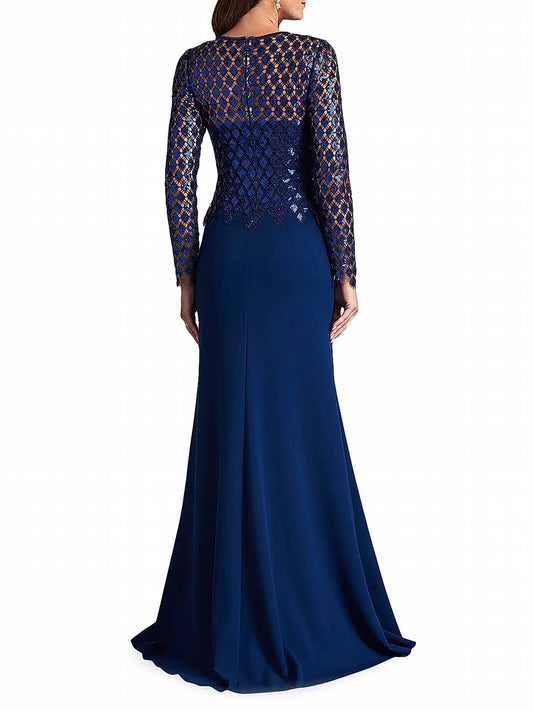 Tadashi Shoji - Sequined Diamond Crepe Gown