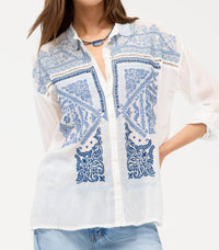 Johnny Was - Slim Audrey Collared Bandana Shirt