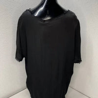 Sanctamuerte - Women's Girocollo Frayed-trim Short Sleeve T-shirt