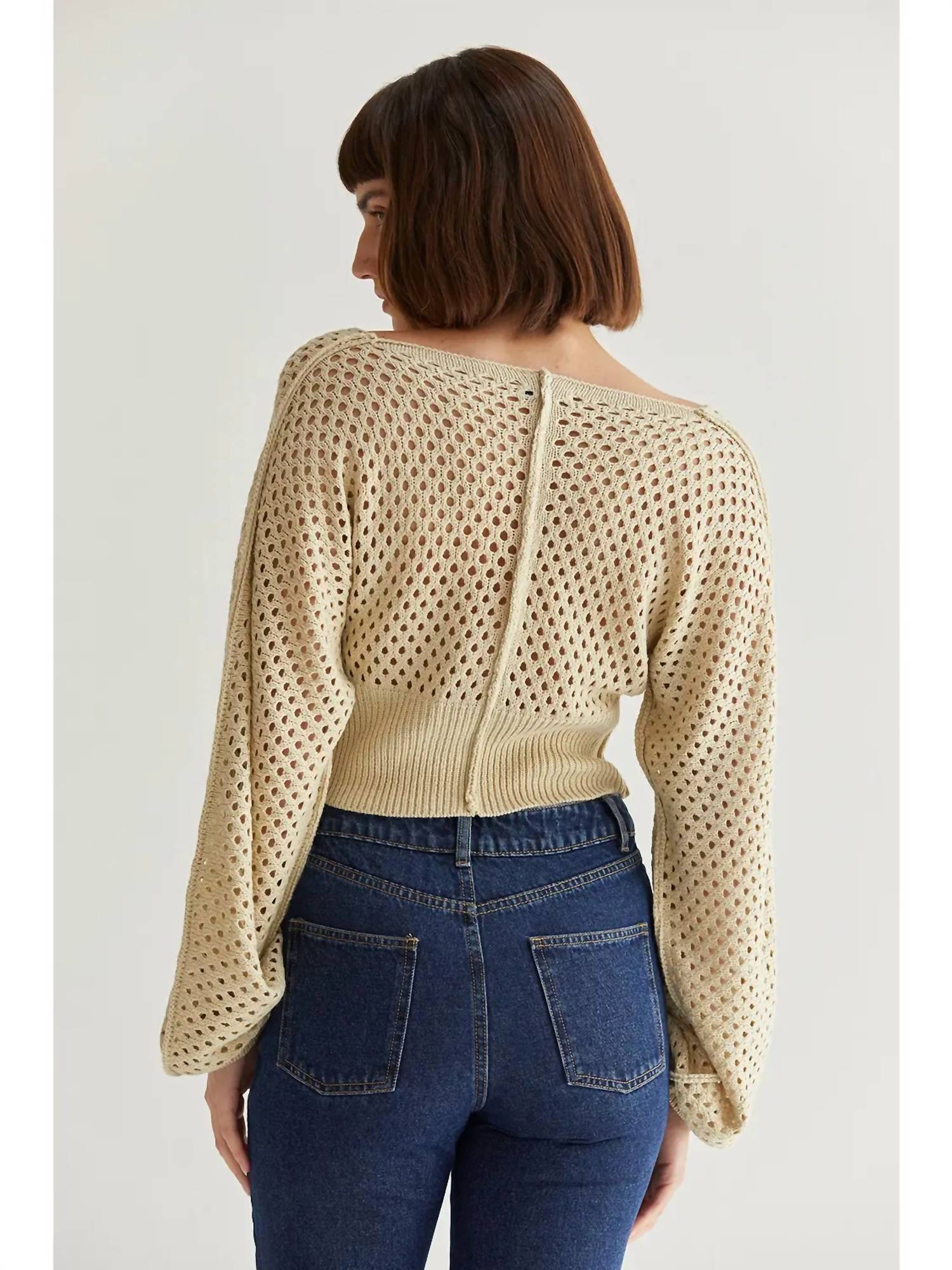 Crescent - Meghan Crop Dolman Netted Top