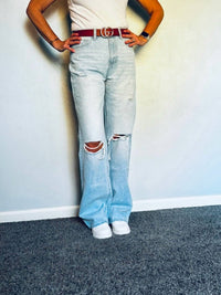 VERVET BY FLYING MONKEY High Rise Flare Jeans in vintage - women's jeans