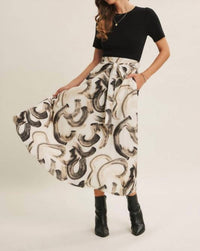In February - Brush Stroke Mixed Media Dress