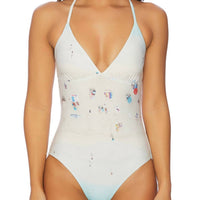 Splendid - Crisscross Lace Up One Piece Swimsuit