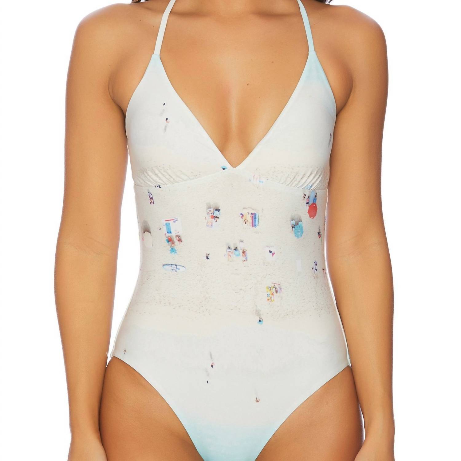 Splendid - Crisscross Lace Up One Piece Swimsuit