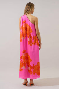 SUGARLIPS Glena Floral Maxi Dress in pink - women's dress - detail view