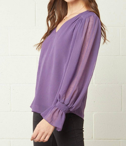 Entro - Textured V-neck Top