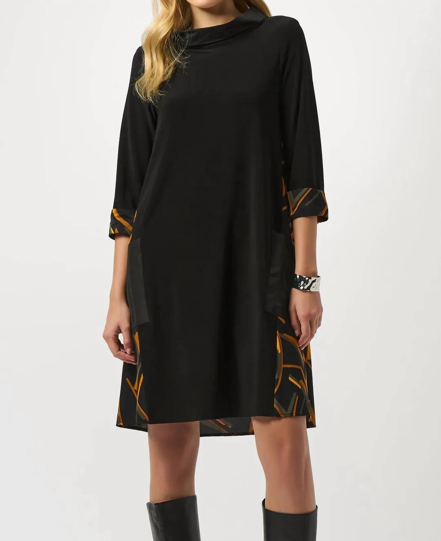 Joseph Ribkoff - Abstract Print 3/4 Sleeves Dress