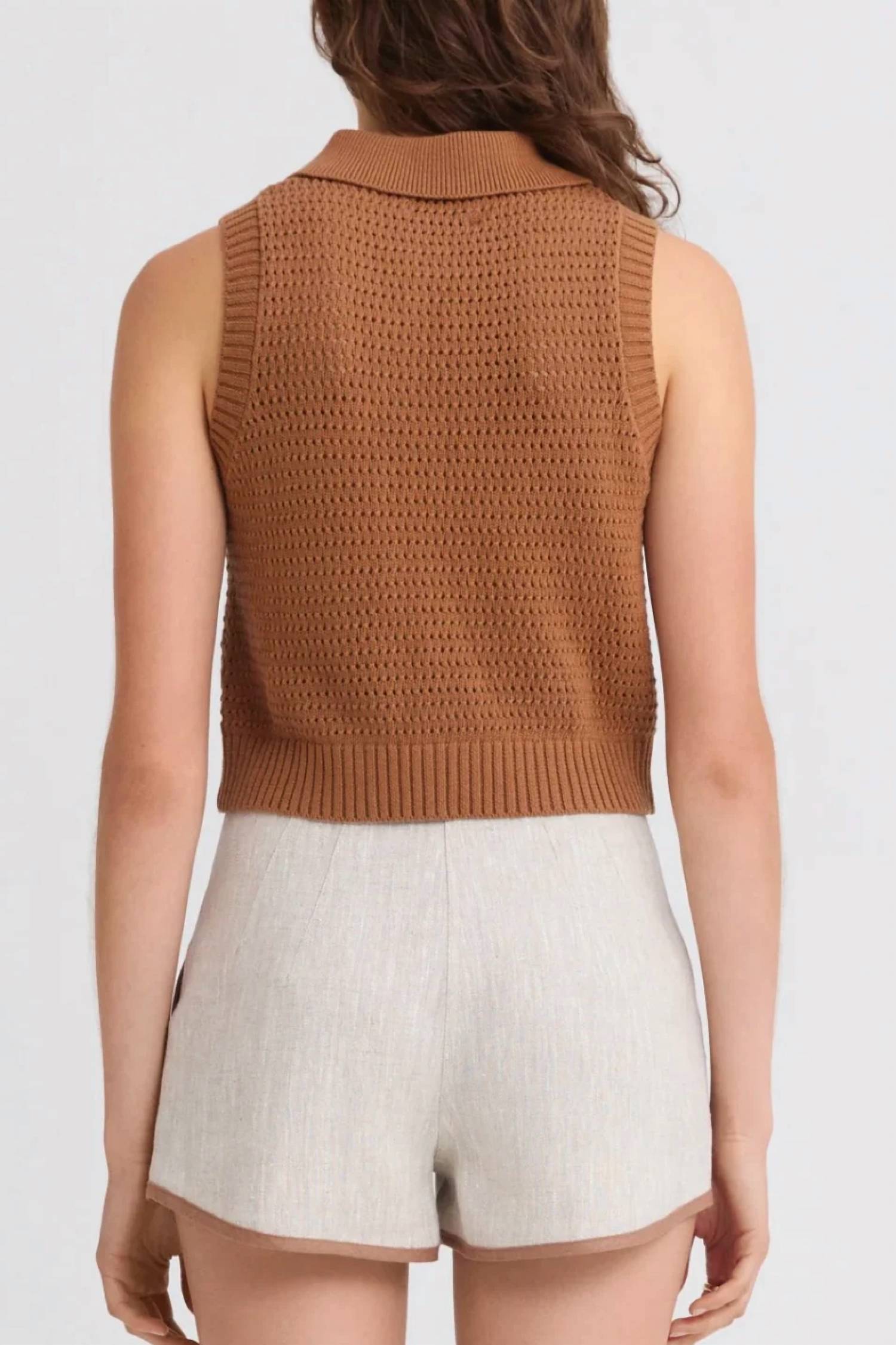 Matthew Bruch - Cable Mesh Collared Tank Top