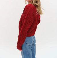 Six/Fifty - Camden V-neck Cable Sweater