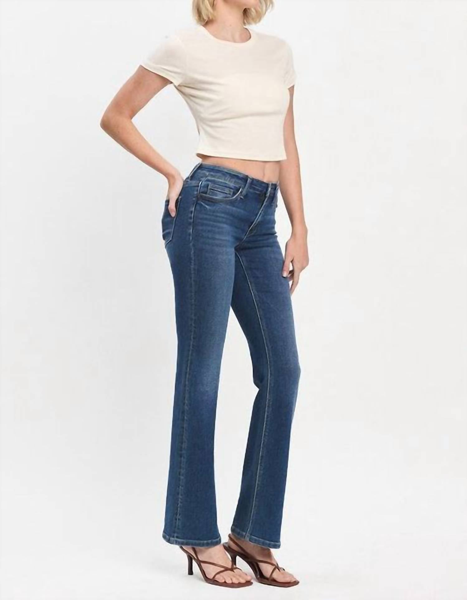 VERVET BY FLYING MONKEY Miranda Relaxed Bootcut Jeans in revere - women's jeans - view 8
