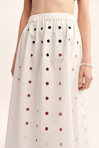 POSSE Peggy Midi Skirt in vintage white - women's skirt - detail view