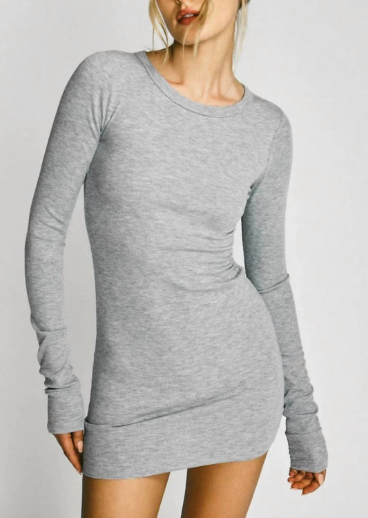 Eterne - Long Sleeve Crewneck Mini Dress
