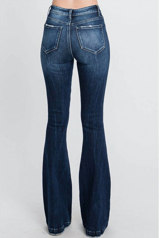 Petra153 - Mid-rise Stretch Flare Jeans