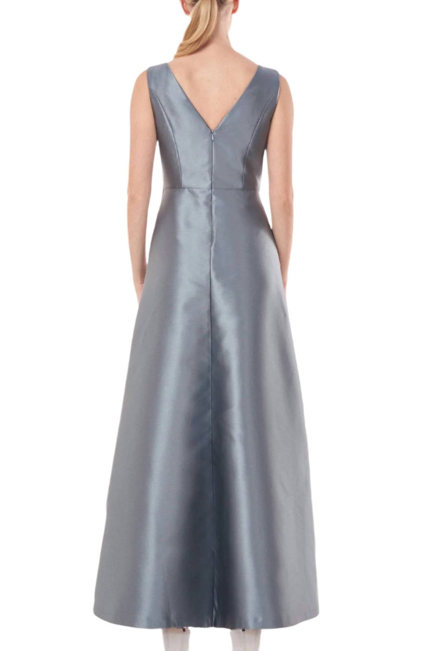Kay Unger - Pleated Walk Through Twill Stretch Crepe Pant Jumpsuit