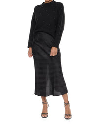 PINCH Rhinestone Studded Midi Skirt in black - women's skirt