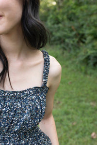 GRADE & GATHER Meet Me in the Garden Midi Dress in the garden midi dress in navy - women's dress - alternate view