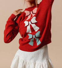 So Me - Bow Ribbon Knitted Sweater
