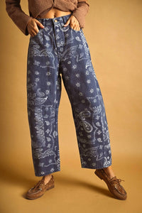 Miou Muse - Paisley Print Washed Pants