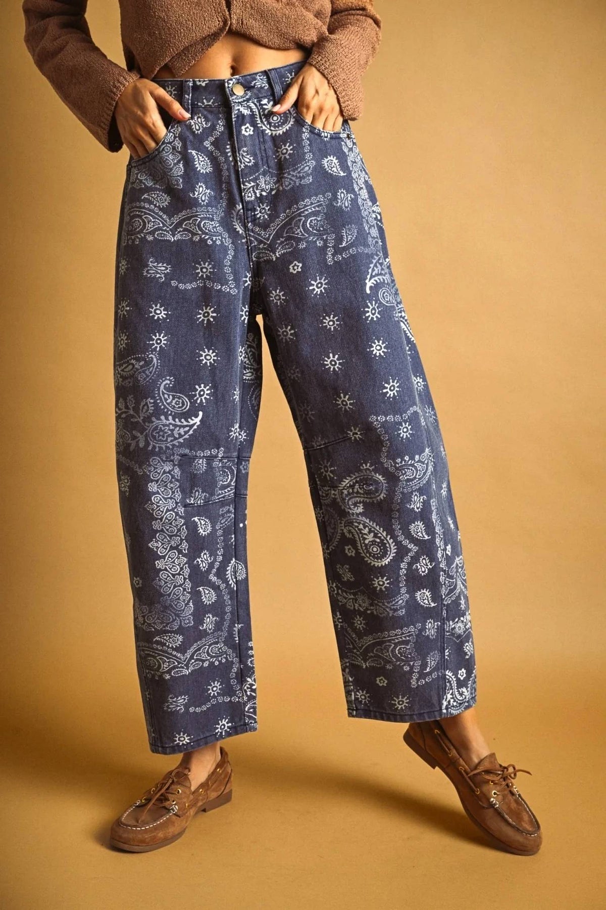 Miou Muse - Paisley Print Washed Pants