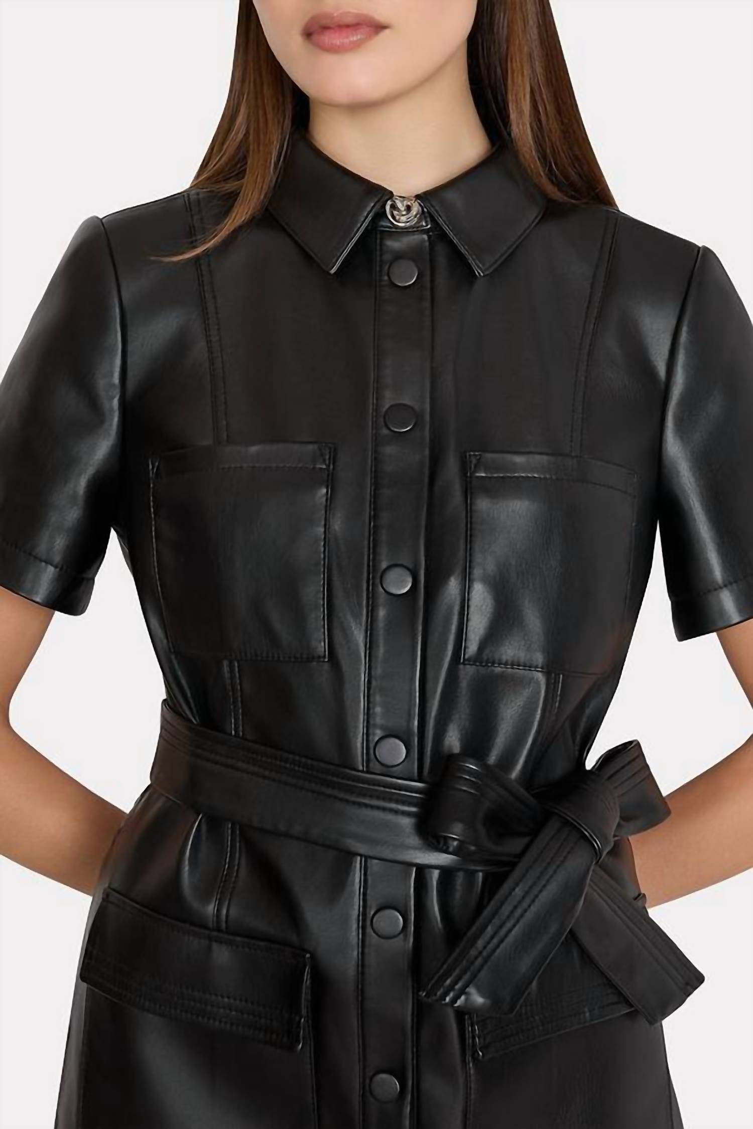 Milly - Haven Vegan Faux Leather Mini Dress