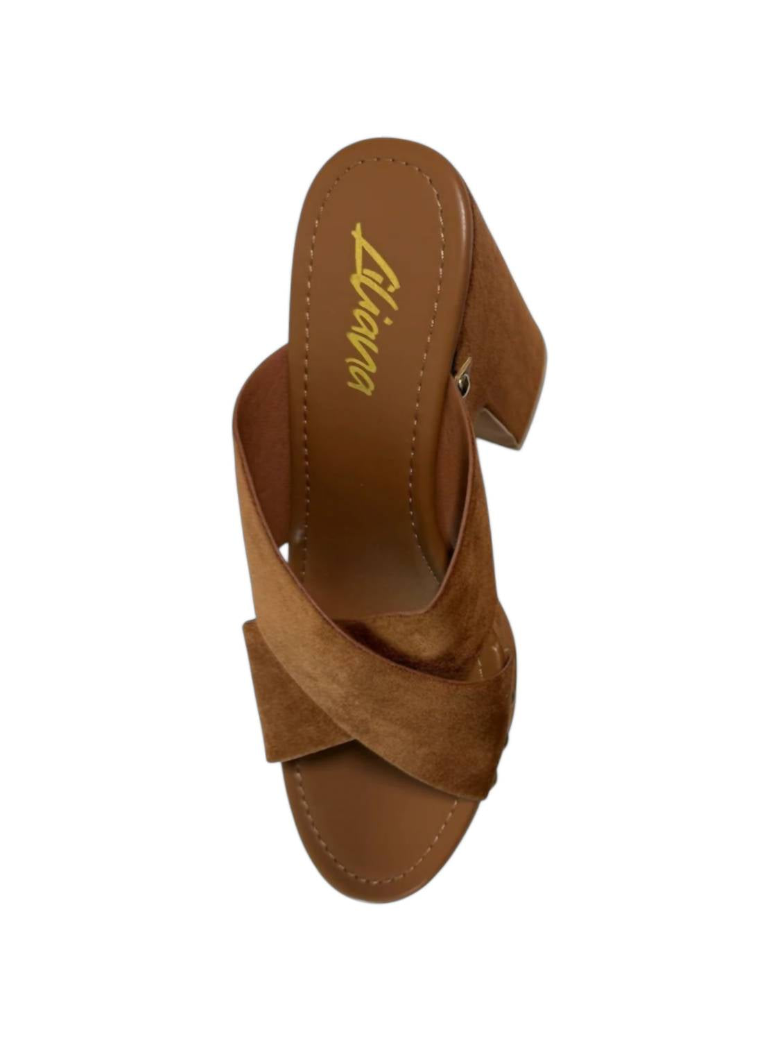 Liliana Women's Suede Dandy Platforms in tan - women's shoe - alternate view