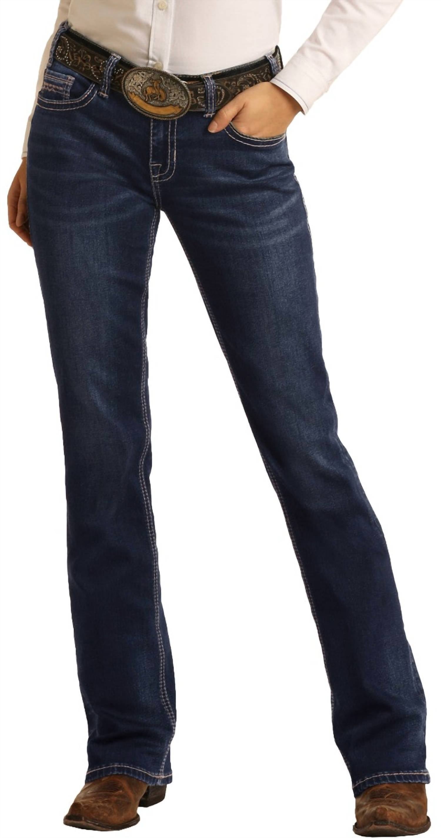 Rock & Roll Cowgirl - Women's Mid Rise Extra Stretch Bootcut Riding Jeans