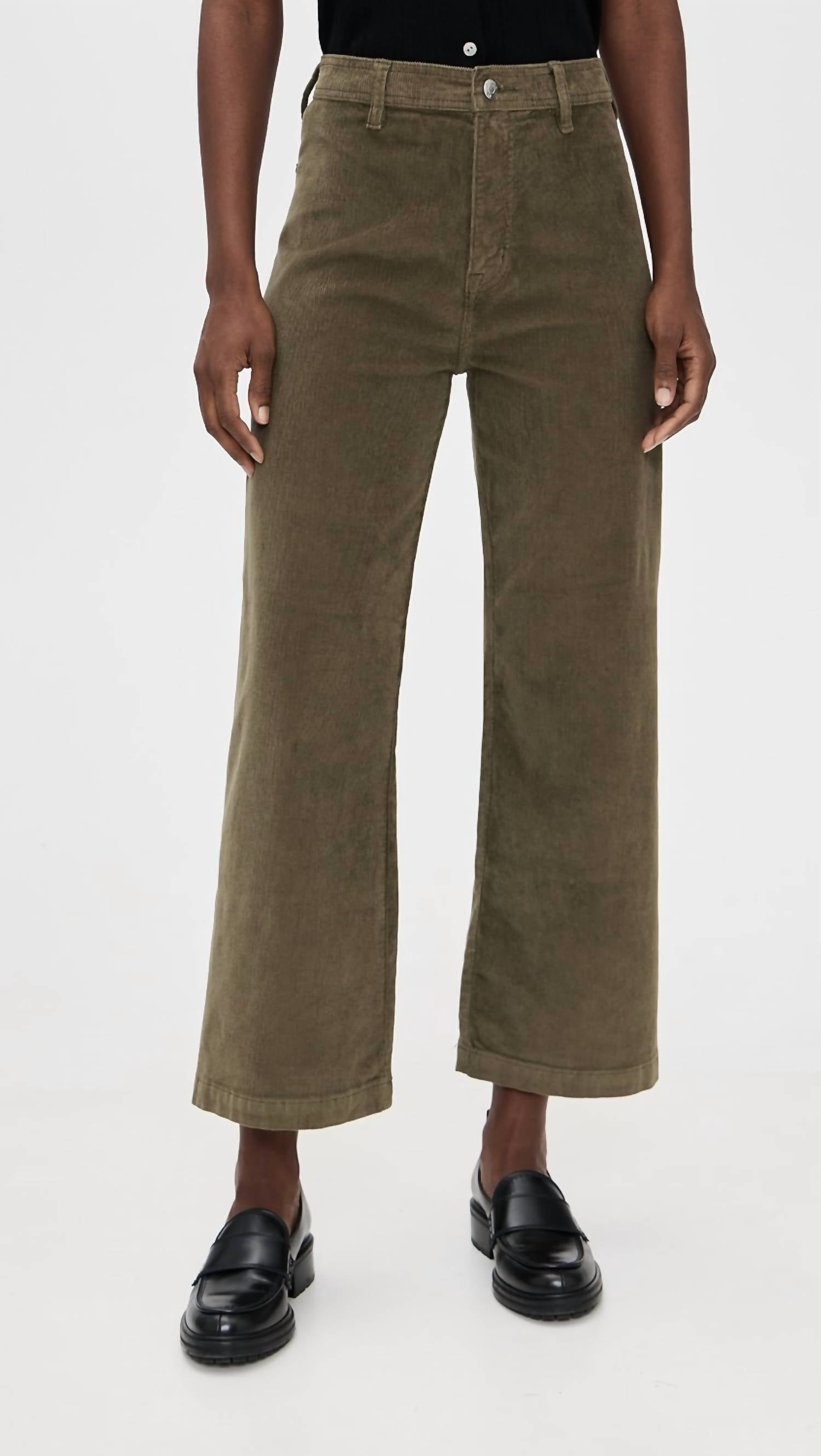 PISTOLA Penny Crop Corduroy Pants in sequoia - women's pants