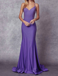 Juliet - Stone Accented Long Mermaid Prom Evening Gown - Plus