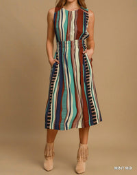 Umgee - Abstract Print Midi Dress