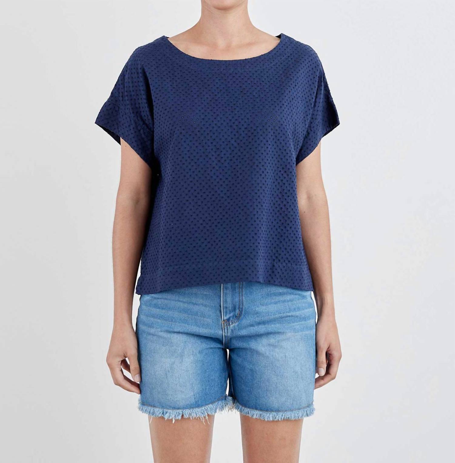 Cut Loose - Pinhole Short Sleeve Crop Top