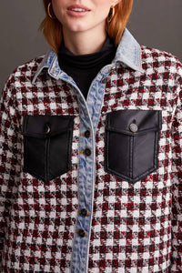 Tribal - Fantasia Fancy Denim And Faux Leather Shacket