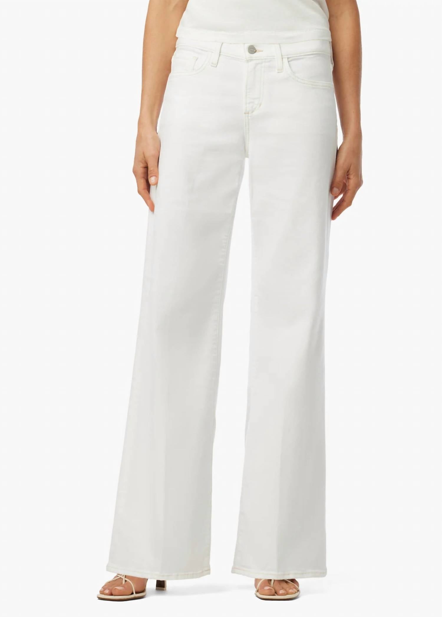 Joe's Jeans Lou Lou Low Rise Wide Leg Jean in white - women's jeans