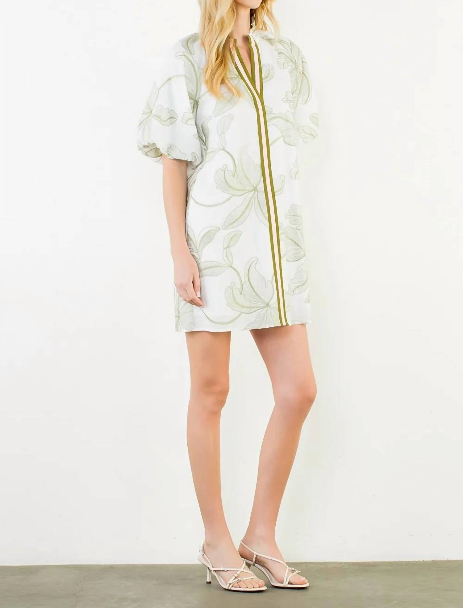 Thml - Leaf Flutter Sleeve Mini Dress