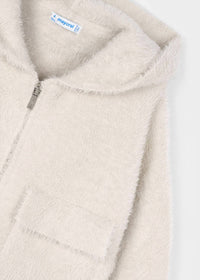 Mayoral - Furry Knit Zip Up Hoodie