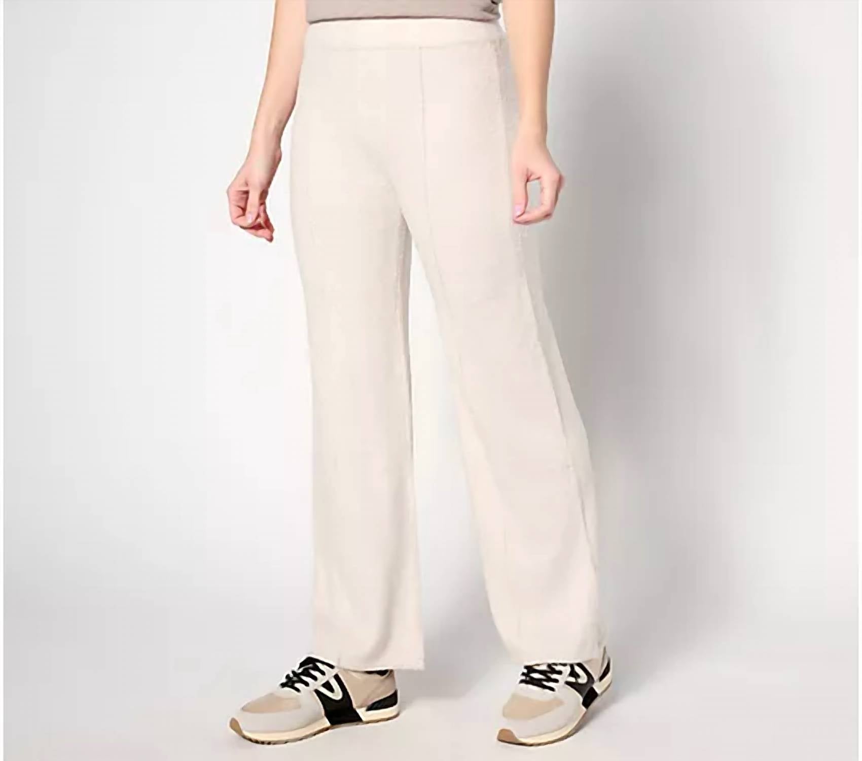 BAREFOOT DREAMS CozyChic Lite Wide Leg Seamed Pant in almond 1 - women's pants