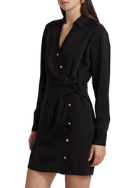 Veronica Beard MINI WRIGHT DRESS in black - women's dress - detail view