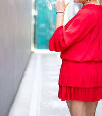 Current Air - Pleated Long Sleeve Dress