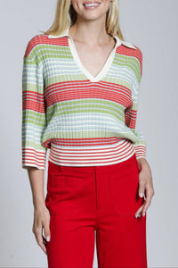 Apny - Ribbed Stripe Polo