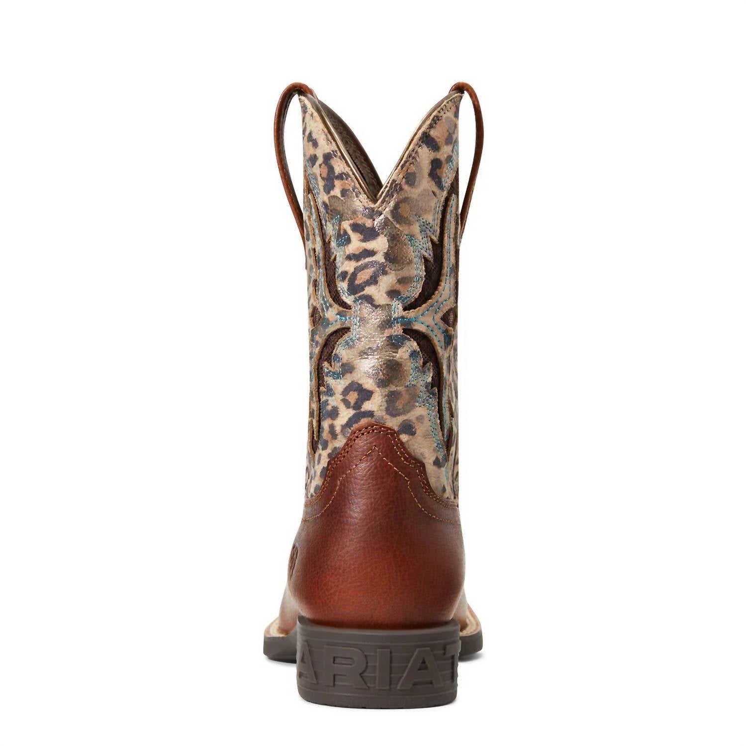 ARIAT Girls Koel Venttek Boot in spiced cider metallic leopard - kids' boots - alternate view