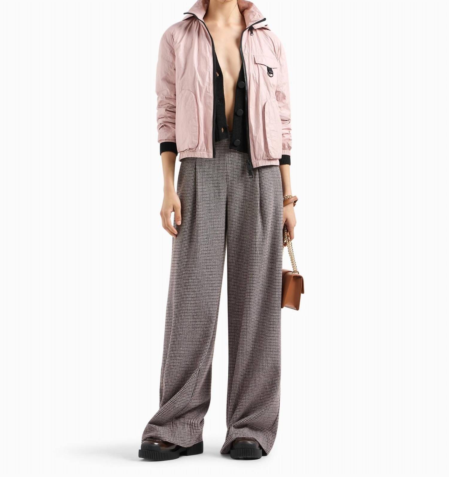 Armani Exchange Non-woven Fabric Cargo Pocket Windbreaker Jacket in milk punch - women's jacket - view 4