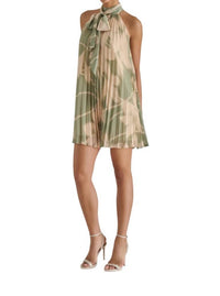 STEVE MADDEN Odora Pleated Mini Dress in olive - women's dress - view 5