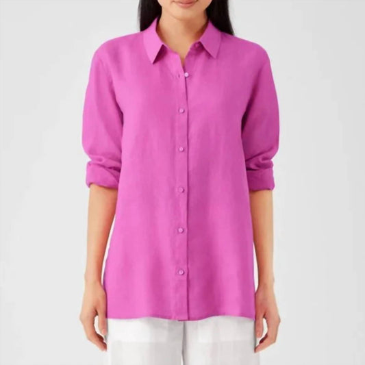 Eileen Fisher - Garment-dyed Handkerchief Classic Collar Shirt