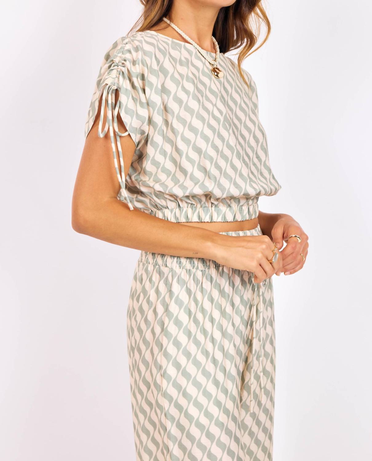 Sage The Label - Light A Spark Elastic Waist Crop Top
