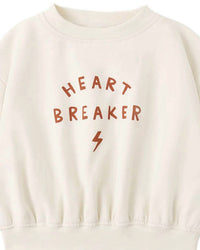 Quincy Mae Kid's Relaxed Sweatset in heart breaker - kids' sweater - detail view