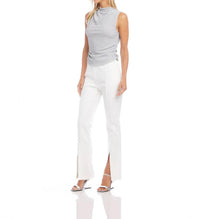 Fifteen Twenty Front Slit Pants in off white - women's pants - detail view