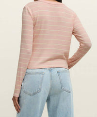 Z Supply Ferris Striped Top in pink - women's long sleeve top - alternate view